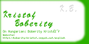 kristof boberity business card